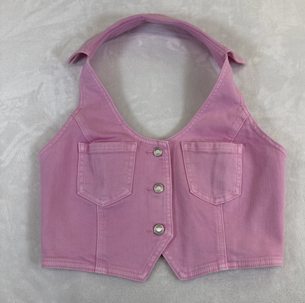 Victoria's Secret PINK Legally Blonde Elle Small Pink Denim Halter Vest Charity